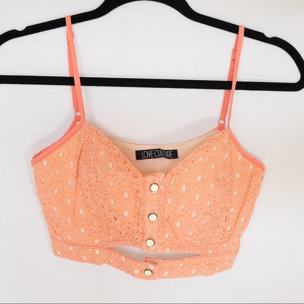 Peach crop top - WOMEN SMALL